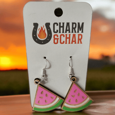 Refreshing Watermelon Dangle Earrings - Perfect for Summer - Dangle Earring - Charm and Char